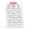Recycled White Vinyl Plastic Vertical Calendar Card w/ Lined Blocks (0.015" Thick)